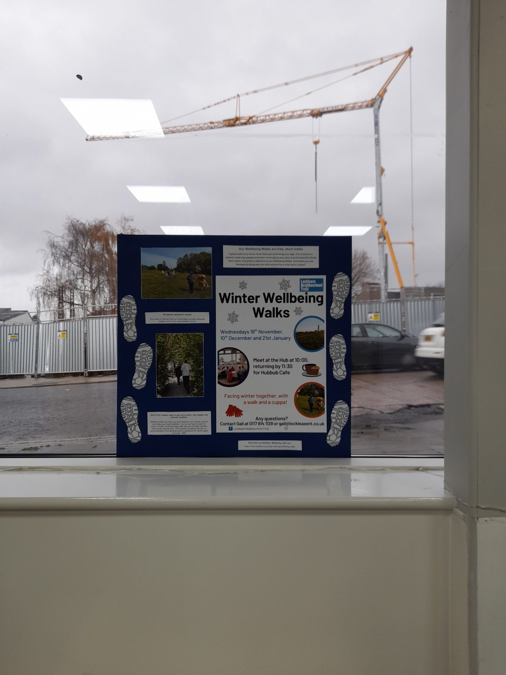 display board on winter wellbeing walks
