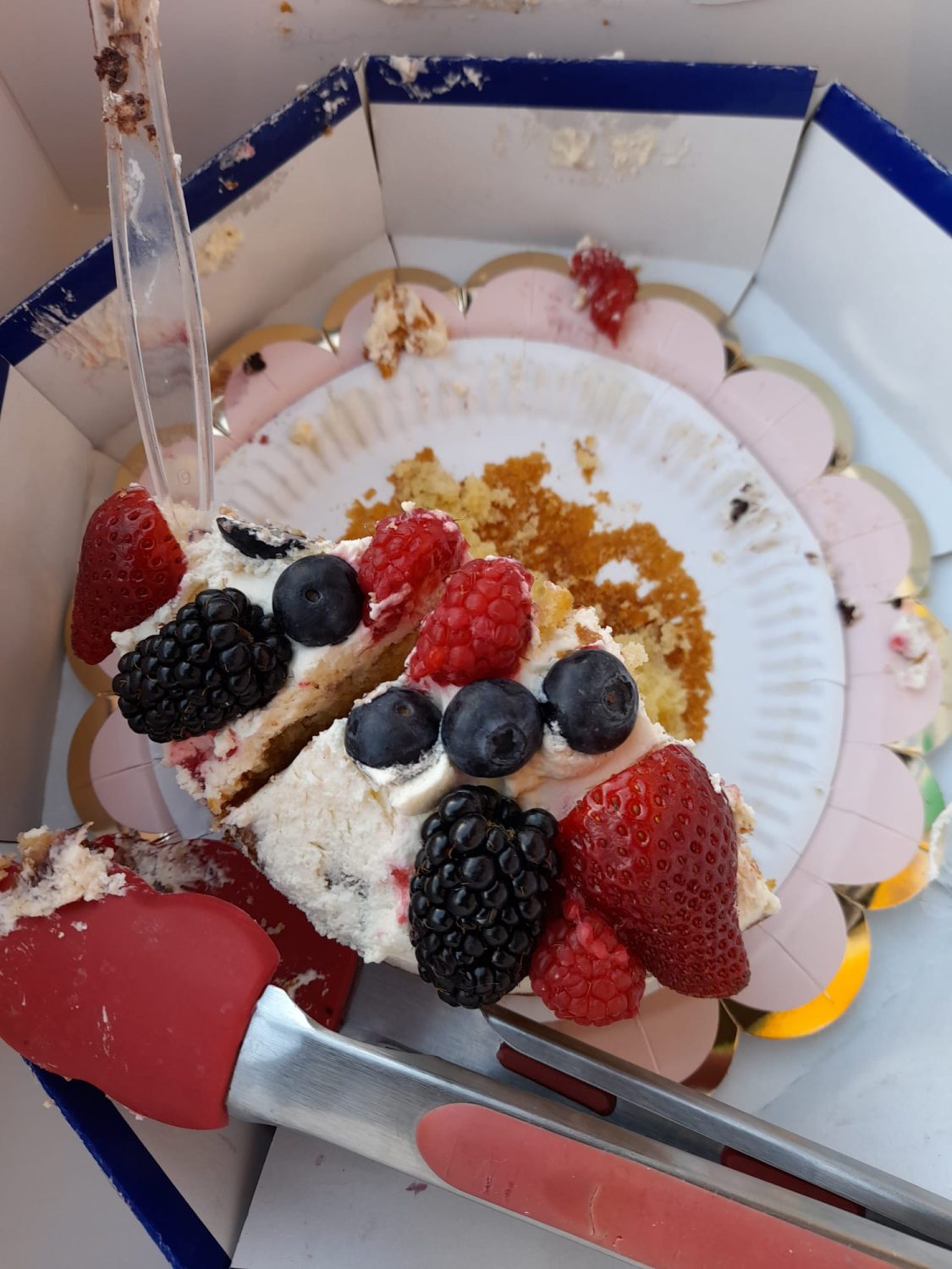 a cake with soft fruit
